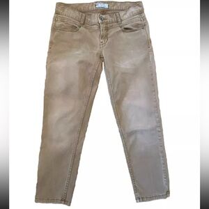 Free People Khaki Low Rise Cropped Skinny Pant Women’s Sz 26